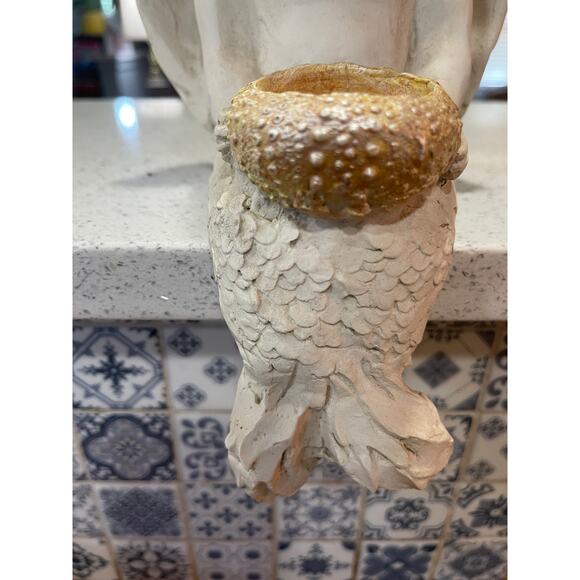 Signed Vintage R. Shipman Mermaid Cherub Shelf Sitter Statuette - Picture 5 of 7